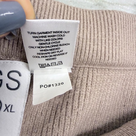 Figs Womens Ribbed Knit Lounge Pants Taupe Size Large Drawstring Pockets - Picture 6 of 8